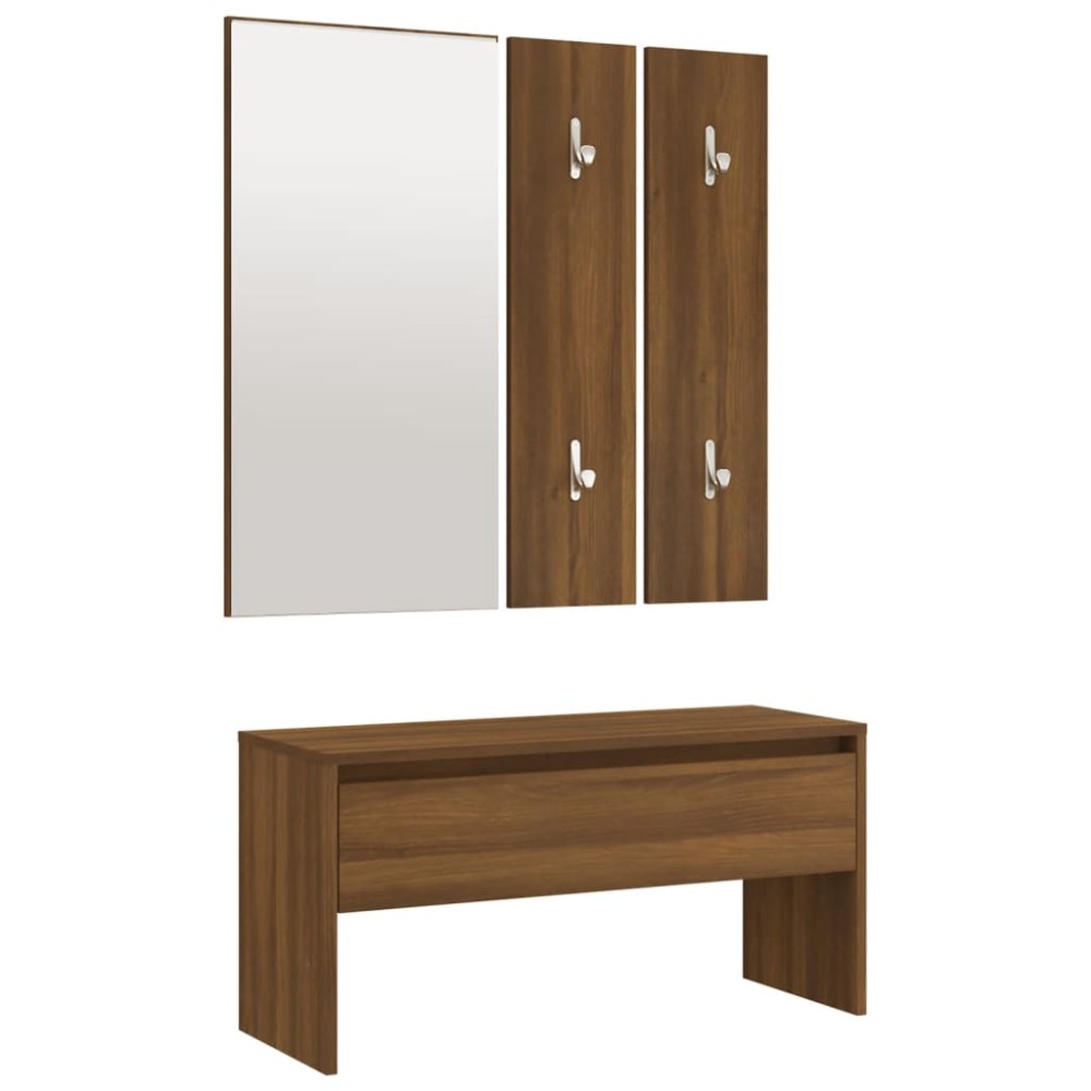 vidaXL Set de mobilier pentru hol, stejar maro, lemn prelucrat