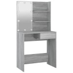 vidaXL Masă de toaletă cu LED, gri sonoma, 74,5x40x141 cm vidaXL Masă de toaletă cu LED, gri sonoma, 74,5x40x141 cm
