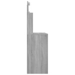 vidaXL Masă de toaletă cu LED, gri sonoma, 96x40x142 cm