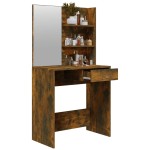vidaXL Masă de toaletă cu oglindă, stejar fumuriu, 74,5x40x141 cm vidaXL Masă de toaletă cu oglindă, stejar fumuriu, 74,5x40x141 cm