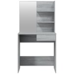 vidaXL Masă de toaletă cu oglindă, gri sonoma, 74,5x40x141 cm vidaXL Masă de toaletă cu oglindă, gri sonoma, 74,5x40x141 cm