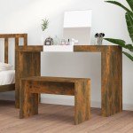 vidaXL Taburet de toaletă, stejar fumuriu, 70x35x45 cm, lemn prelucrat vidaXL Taburet de toaletă, stejar fumuriu, 70x35x45 cm, lemn prelucrat