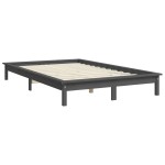 vidaXL Cadru de pat King Size, gri, 150x200 cm, lemn masiv de pin vidaXL Cadru de pat King Size, gri, 150x200 cm, lemn masiv de pin