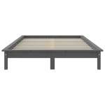 vidaXL Cadru de pat King Size, gri, 150x200 cm, lemn masiv de pin vidaXL Cadru de pat King Size, gri, 150x200 cm, lemn masiv de pin