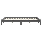 vidaXL Cadru de pat King Size, gri, 150x200 cm, lemn masiv de pin vidaXL Cadru de pat King Size, gri, 150x200 cm, lemn masiv de pin