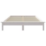 vidaXL Cadru de pat dublu mic, 120x190 cm, alb, lemn masiv de pin