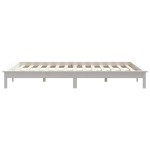 vidaXL Cadru de pat dublu mic, 120x190 cm, alb, lemn masiv de pin