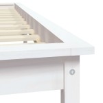 vidaXL Cadru de pat dublu mic, 120x190 cm, alb, lemn masiv de pin
