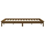 vidaXL Cadru de pat dublu, maro miere, 135x190 cm, lemn masiv de pin