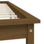 vidaXL Cadru de pat dublu, maro miere, 135x190 cm, lemn masiv de pin