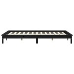 vidaXL Cadru de pat dublu, negru, 135x190 cm, lemn masiv de pin vidaXL Cadru de pat dublu, negru, 135x190 cm, lemn masiv de pin