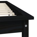 vidaXL Cadru de pat dublu, negru, 135x190 cm, lemn masiv de pin vidaXL Cadru de pat dublu, negru, 135x190 cm, lemn masiv de pin