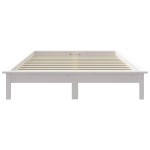 vidaXL Cadru de pat fără saltea, alb, 140x190 cm, lemn masiv de pin