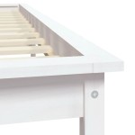 vidaXL Cadru de pat fără saltea, alb, 140x190 cm, lemn masiv de pin