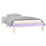 vidaXL Cadru de pat cu LED, 90x200 cm, lemn masiv vidaXL Cadru de pat cu LED, 90x200 cm, lemn masiv