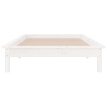 vidaXL Cadru de pat cu LED, alb, 90x200 cm, lemn masiv
