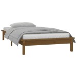 vidaXL Cadru de pat cu LED, maro miere, 90x200 cm, lemn masiv