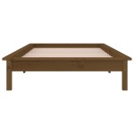 vidaXL Cadru de pat cu LED, maro miere, 90x200 cm, lemn masiv