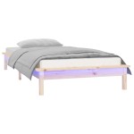 vidaXL Cadru de pat cu LED, 100x200 cm, lemn masiv