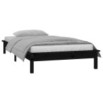 vidaXL Cadru de pat cu LED, negru, 100x200 cm, lemn masiv vidaXL Cadru de pat cu LED, negru, 100x200 cm, lemn masiv