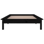 vidaXL Cadru de pat cu LED, negru, 100x200 cm, lemn masiv vidaXL Cadru de pat cu LED, negru, 100x200 cm, lemn masiv