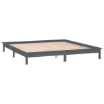 vidaXL Cadru de pat cu LED, gri, 120x200 cm, lemn masiv