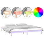 vidaXL Cadru de pat cu LED, 140x200 cm, lemn masiv vidaXL Cadru de pat cu LED, 140x200 cm, lemn masiv