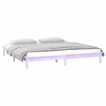 vidaXL Cadru de pat cu LED, 140x200 cm, lemn masiv vidaXL Cadru de pat cu LED, 140x200 cm, lemn masiv