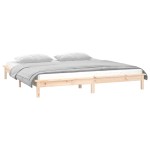 vidaXL Cadru de pat cu LED, 140x200 cm, lemn masiv vidaXL Cadru de pat cu LED, 140x200 cm, lemn masiv