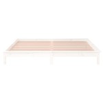vidaXL Cadru de pat cu LED King Size, alb, 150x200 cm, lemn masiv