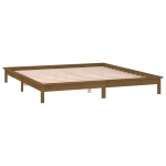 vidaXL Cadru de pat cu LED, maro miere, 160x200 cm, lemn masiv vidaXL Cadru de pat cu LED, maro miere, 160x200 cm, lemn masiv