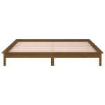 vidaXL Cadru de pat cu LED, maro miere, 160x200 cm, lemn masiv vidaXL Cadru de pat cu LED, maro miere, 160x200 cm, lemn masiv