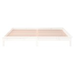vidaXL Cadru de pat cu LED, alb, 200x200 cm, lemn masiv