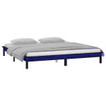 vidaXL Cadru de pat cu LED, negru, 200x200 cm, lemn masiv
