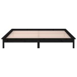 vidaXL Cadru de pat cu LED, negru, 200x200 cm, lemn masiv