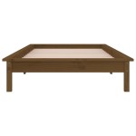 vidaXL Cadru de pat LED Single, maro miere, 90x190 cm, lemn masiv vidaXL Cadru de pat LED Single, maro miere, 90x190 cm, lemn masiv