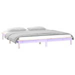 vidaXL Cadru de pat cu LED mic dublu, 120x190 cm, lemn masiv vidaXL Cadru de pat cu LED mic dublu, 120x190 cm, lemn masiv