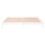 vidaXL Cadru de pat cu LED mic dublu, alb, 120x190 cm, lemn masiv
