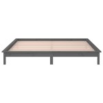 vidaXL Cadru de pat cu LED mic dublu, gri, 120x190 cm, lemn masiv