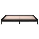 vidaXL Cadru de pat cu LED, negru, 140x190 cm, lemn masiv