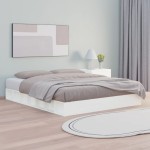 vidaXL Cadru de pat King Size, alb, 150x200 cm, lemn masiv vidaXL Cadru de pat King Size, alb, 150x200 cm, lemn masiv