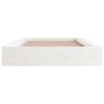 vidaXL Cadru de pat dublu, alb, 135x190 cm, lemn masiv
