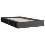 vidaXL Cadru de pat dublu, gri, 135x190 cm, lemn masiv
