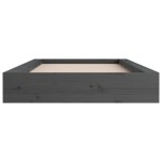 vidaXL Cadru de pat dublu, gri, 135x190 cm, lemn masiv