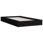 vidaXL Cadru de pat dublu, negru, 135x190 cm, lemn masiv vidaXL Cadru de pat dublu, negru, 135x190 cm, lemn masiv