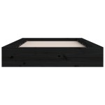 vidaXL Cadru de pat dublu, negru, 135x190 cm, lemn masiv vidaXL Cadru de pat dublu, negru, 135x190 cm, lemn masiv