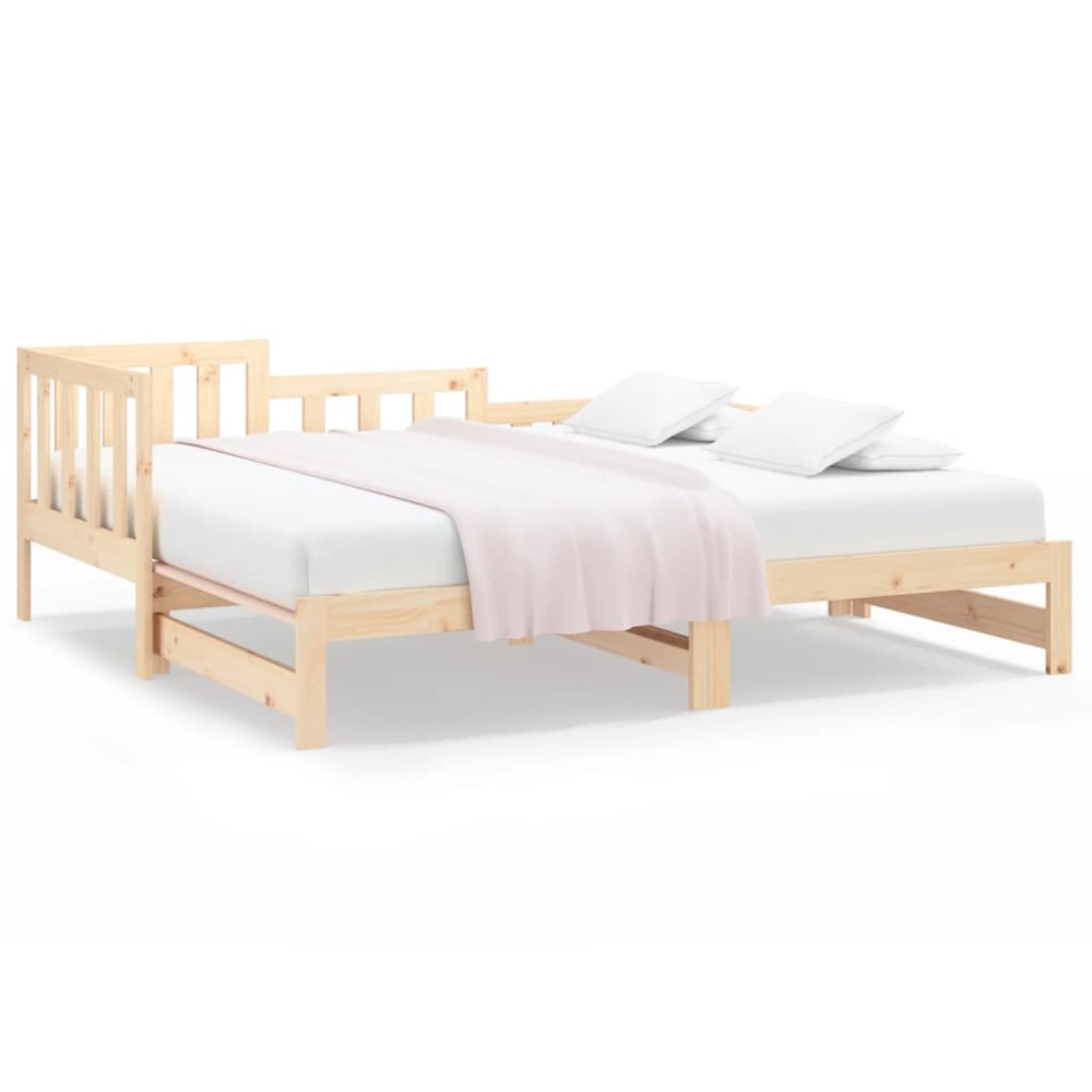 vidaXL Pat de zi extensibil, 2x(80x200) cm, lemn masiv de pin