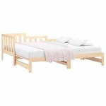vidaXL Pat de zi extensibil, 2x(80x200) cm, lemn masiv de pin