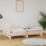 vidaXL Pat de zi extensibil, 2x(80x200) cm, lemn masiv de pin