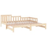 vidaXL Pat de zi extensibil, 2x(80x200) cm, lemn masiv de pin
